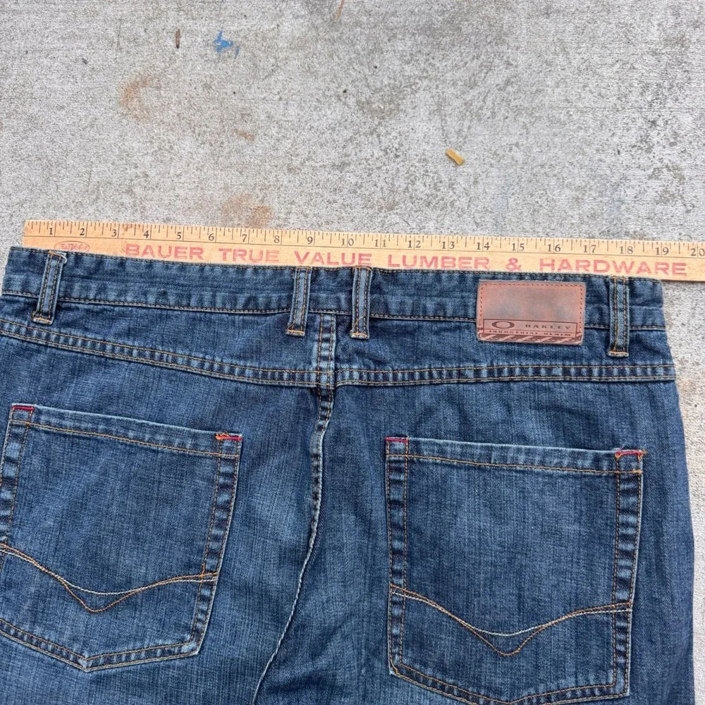 Oakley Industrial Denim Jeans Mens 38x32 Blue Loose Fit Low Rise Boot Cut Y2K